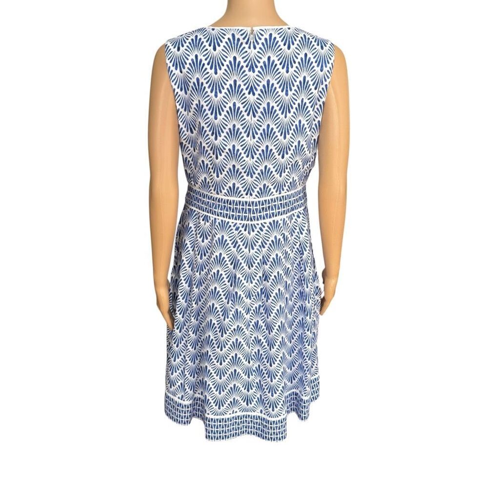 Talbots cotton Geo Mixed-Print fit and flare dress size 10P - Picture 4 of 9